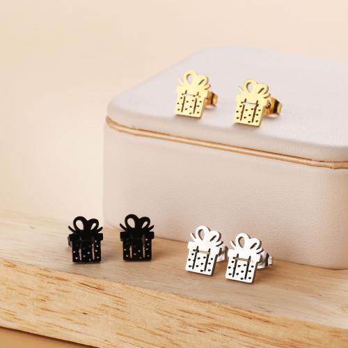 Roestvrij staal Stud Earrings, 304 roestvrij staal, gave vorm, mode sieraden & voor vrouw, meer kleuren voor de keuze, 8x11mm, 12paren/Bag, Verkocht door Bag