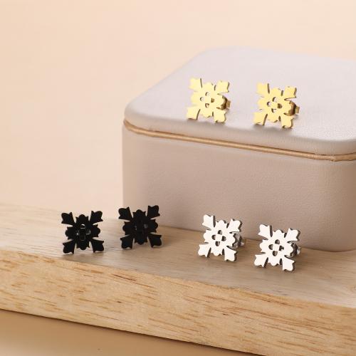 Stainless Steel Stud Earrings, 304 Stainless Steel, Vacuum Ion Plating, fashion jewelry & for woman, more colors for choice, 11x11mm, 12Pairs/Bag, Sold By Bag