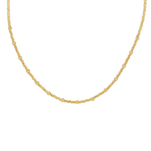 Glass Seed Beads Necklace, Seedbead, with Brass, with 5cm extender chain, gold color plated, fashion jewelry & for woman, Length:Approx 38 cm, Sold By PC