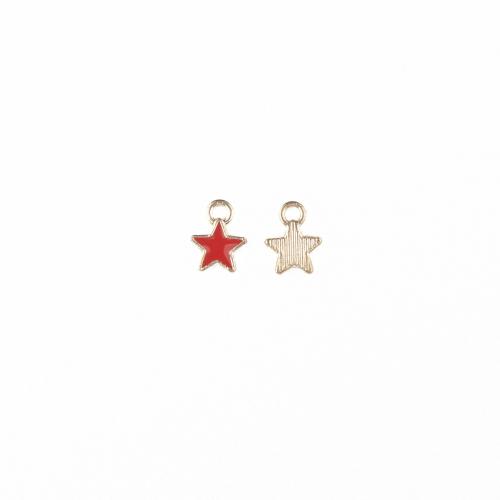 Tibetan Style Enamel Pendants, Star, gold color plated, DIY, more colors for choice, 100PCs/Bag, Sold By Bag