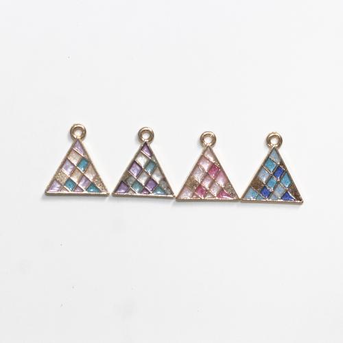 Zinc Alloy émail Pendants, alliage de zinc, triangle, Placage de couleur d'or, DIY, plus de couleurs à choisir, 100PC/sac, Vendu par sac