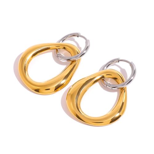 Stainless Steel Drop Earring, 304 Stainless Steel, gold color plated, fashion jewelry, golden, Sold By Pair