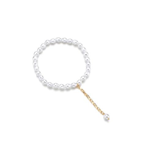 Fashion Jewelry Anklet, Plastic Pearl, with Iron, white, Sold By PC