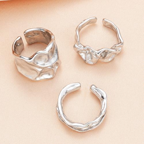 Tibetan Style Ring Set, plated, three pieces & fashion jewelry & for woman, more colors for choice, Sold By Set