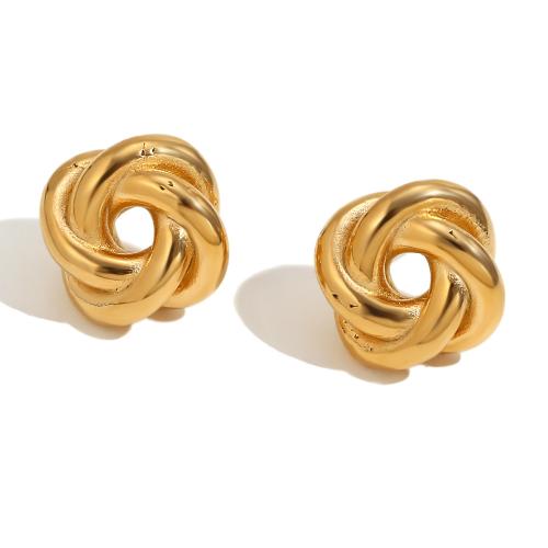 Stainless Steel Stud Earrings, 304 Stainless Steel, Vacuum Ion Plating, for woman, gold, Sold By Pair