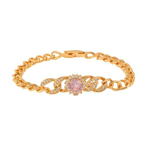 Bracelet cubique en laiton zircon pavent, Placage, pavé de micro zircon & pour femme, plus de couleurs à choisir, Vendu par PC