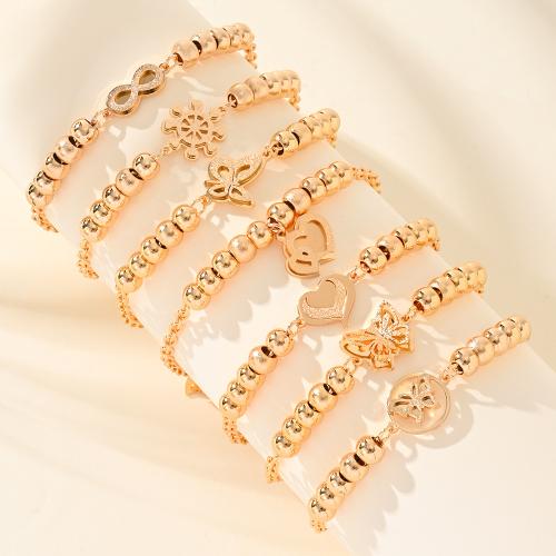 Cilindrata Zircone Bracciale in ottone micro pavimenta, placcato, stili diversi per la scelta & Micro spianare cubic zirconia & per la donna, oro, Venduto da PC