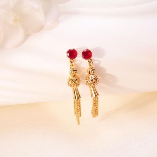 Boucles d'oreilles en laiton zircon cubique pavent, Placage, pavé de micro zircon & pour femme, Or, Vendu par paire