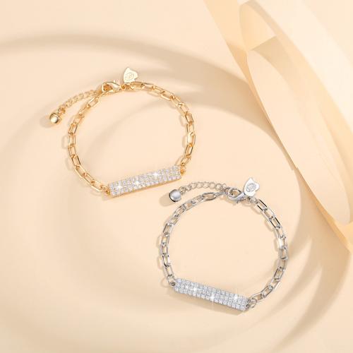 Cubic Zirconia Micro Pave Brass Bracelet, plated, micro pave cubic zirconia & for woman, more colors for choice, Sold By PC