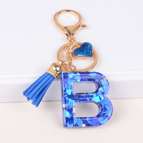 Tibetan Style Key Clasp, with Sequins & Resin, epoxy gel, multifunctional & different styles for choice, golden, Sold By PC