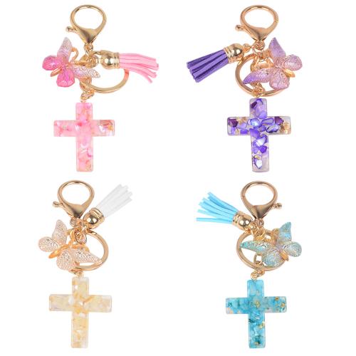 Tibetan Style Key Clasp, with Gemstone & Resin, epoxy gel, multifunctional, more colors for choice, Sold By PC