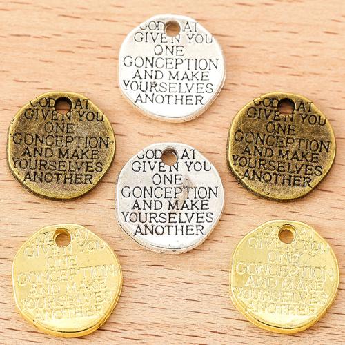 Tibetan Style Pendants, Round, plated, DIY, more colors for choice, 15x15mm, 100PCs/Bag, Sold By Bag