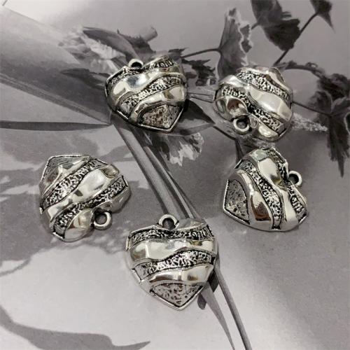 Tibetan Style Heart Pendants, antique silver color plated, DIY, 20x21mm, 100PCs/Bag, Sold By Bag