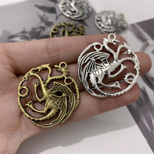 Tibetan Style Animal Pendants, Dragon, plated, DIY, 32x36mm, 100PCs/Bag, Sold By Bag