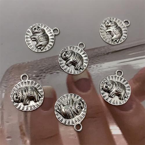 Zinc Alloy Animal Pendler, Elephant, antik sølv farve forgyldt, du kan DIY, 16x20mm, 100pc'er/Bag, Solgt af Bag