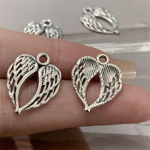 Wing Shaped Tibetan Style Pendants, antique silver color plated, DIY, 17x21mm, 100PCs/Bag, Sold By Bag