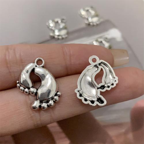 Tibetan Style Pendants, Footprint, antique silver color plated, DIY, 17x20mm, 100PCs/Bag, Sold By Bag