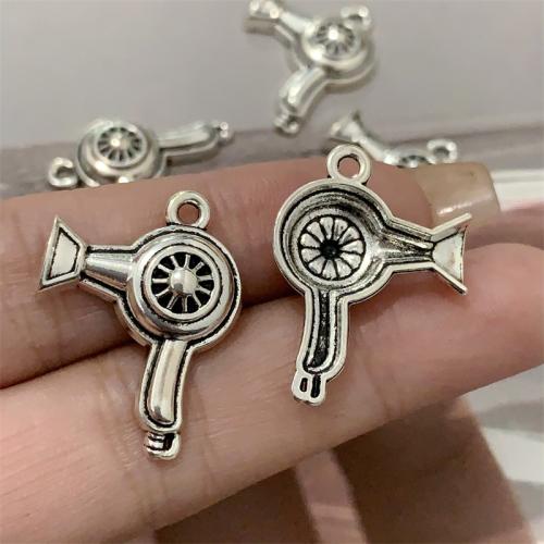 Tibetan Style Pendants, Hair Drier, antique silver color plated, DIY, 19x26mm, 100PCs/Bag, Sold By Bag