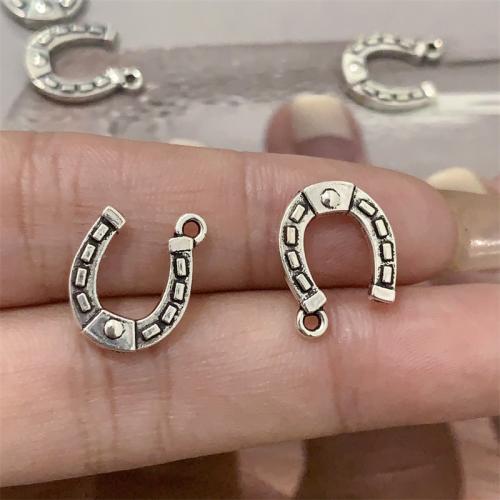 Tibetan Style Pendants, Horseshoes, antique silver color plated, DIY, 12x15mm, 100PCs/Bag, Sold By Bag