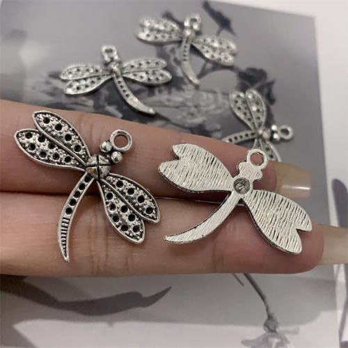 Tibetan Style Animal Pendants, Dragonfly, antique silver color plated, DIY, 34x29mm, 100PCs/Bag, Sold By Bag