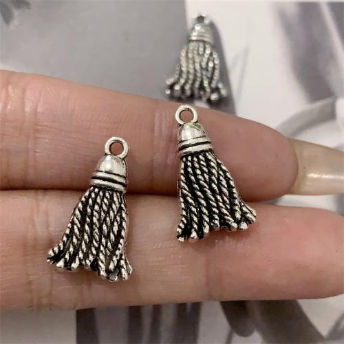 Tibetan Style Pendants, Tassel, antique silver color plated, DIY, 12x20mm, 100PCs/Bag, Sold By Bag