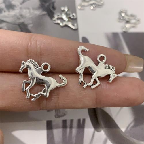 Tibetan Style Animal Pendants, Horse, antique silver color plated, DIY, 21x17mm, 100PCs/Bag, Sold By Bag