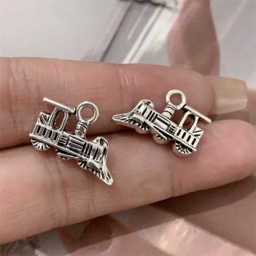 Vehicle Shaped Tibetan Style Pendants, Train, antique silver color plated, DIY, 18x12mm, 100PCs/Bag, Sold By Bag