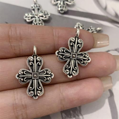 Tibetan Style Cross Pendants, antique silver color plated, DIY, 18x26mm, 100PCs/Bag, Sold By Bag