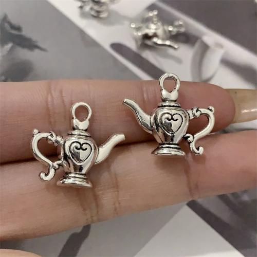 Tibetan Style Pendants, Teapot, antique silver color plated, DIY, 21x19mm, 100PCs/Bag, Sold By Bag