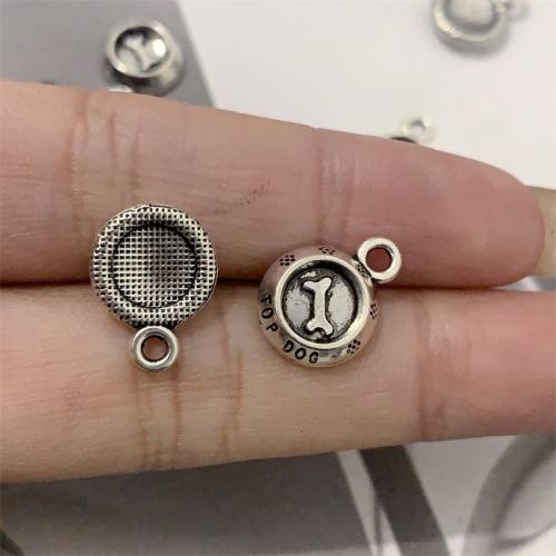 Sinc Alloy Pendants, Bone, dath airgid antique plátáilte, DIY, 11x14mm, 100ríomhairí pearsanta/Mála, Díolta De réir Mála