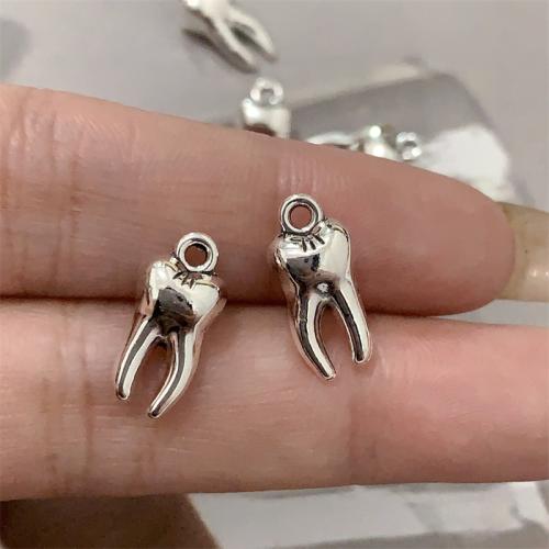 Tibetan Style Pendants, Tooth, antique silver color plated, DIY, 7x15mm, 100PCs/Bag, Sold By Bag