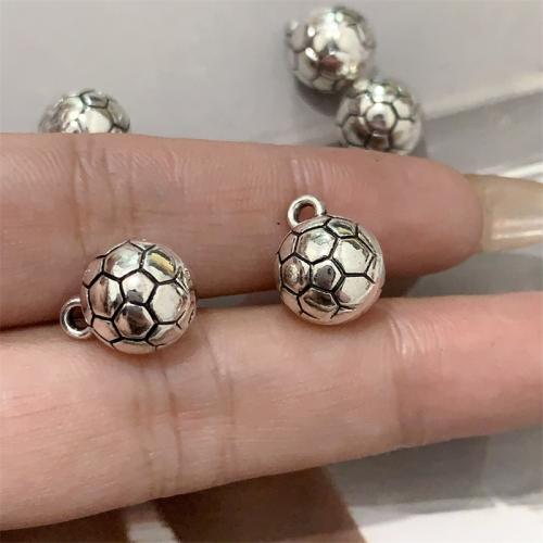 Ciondoli in lega di zinco, lega in zinco, calcio, placcato argento antico, DIY, 11x14mm, 100PC/borsa, Venduto da borsa