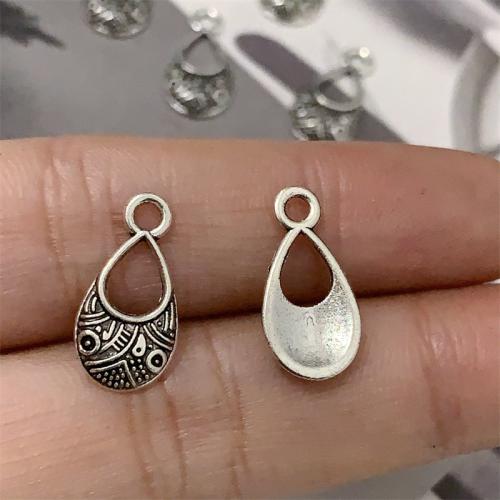 Sinc Alloy Pendants, Teardrop, dath airgid antique plátáilte, DIY, 9x17mm, 100ríomhairí pearsanta/Mála, Díolta De réir Mála