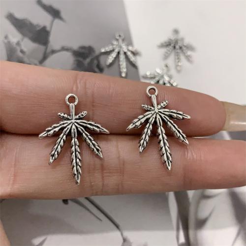 Tibetan Style Leaf Pendants, Maple Leaf, antique silver color plated, DIY, 18x24mm, 100PCs/Bag, Sold By Bag