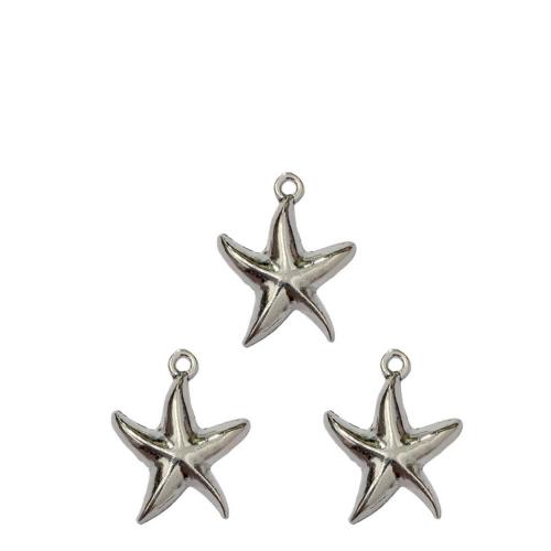 Zinc Alloy Animal Pendler, Starfish, antik sølv farve forgyldt, du kan DIY, 20x25mm, 100pc'er/Bag, Solgt af Bag