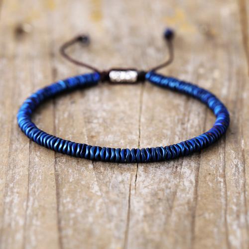 Polyester Cord Bracelet with Iron Rock handmade fashion jewelry & Unisex Length Approx 6.7-10.2 Inch Sold By PC