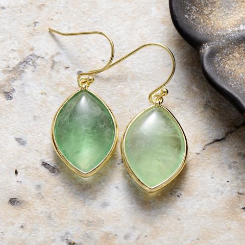 Quartz Drop Earring, with Brass, Horse Eye, gold color plated, fashion jewelry & for woman, earring length 30-40mm, Sold By Pair