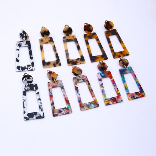 Acetate Drop Earring, fashion jewelry & for woman, more colors for choice, 27x63mm, Sold By Pair