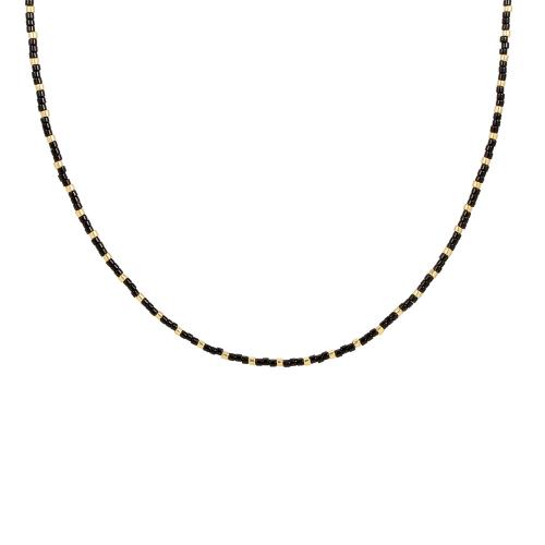 Glass Beads Necklaces, with Brass, with 5cm extender chain, gold color plated, fashion jewelry & for woman, 2mm, Length:Approx 38 cm, Sold By PC