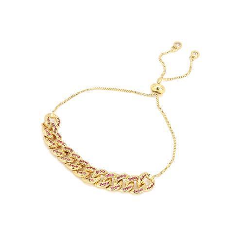 Cúbicos Circonia pulsera Latón Micro pavimenta, metal, chapado en color dorado, Ajustable & Joyería & micro arcilla de zirconia cúbica & para mujer, más colores para la opción, libre de níquel, plomo & cadmio, longitud:aproximado 16-22 cm, Vendido por UD