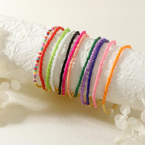 Glass Beads Bracelet, with Freshwater Pearl, fashion jewelry & for woman, more colors for choice, Length:Approx 16-17 cm, Sold By PC