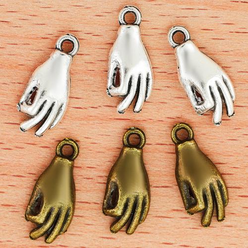 Tibetan Style Hand Pendants, plated, DIY, more colors for choice, 16x7mm, 100PCs/Bag, Sold By Bag