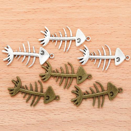 Tibetan Style Pendants, Fish Bone, plated, DIY, more colors for choice, 42x20mm, 100PCs/Bag, Sold By Bag