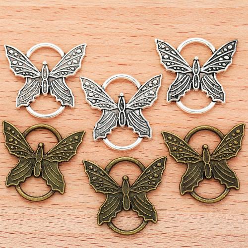 Animal Tibetan Style Connector, Butterfly, plated, DIY & 1/1 loop, more colors for choice, 27x25mm, 100PCs/Bag, Sold By Bag