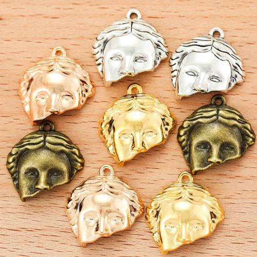 Tibetan Style Pendants, Face, plated, DIY, more colors for choice, 20x19mm, 100PCs/Bag, Sold By Bag