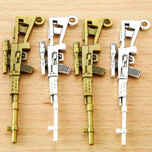 Tibetan Style Gun Pendants, plated, DIY, more colors for choice, 80x23mm, 100PCs/Bag, Sold By Bag