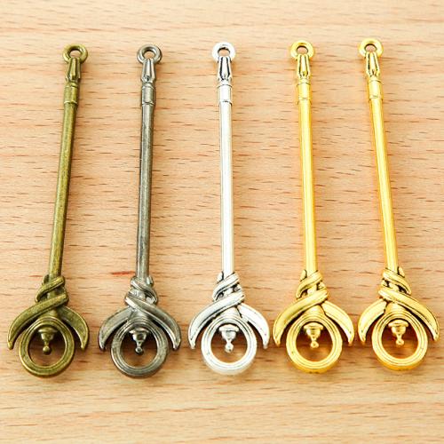 Tibetan Style Pendants, plated, DIY, more colors for choice, 70x14mm, 100PCs/Bag, Sold By Bag