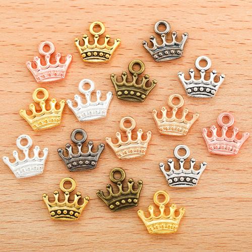 Tibetan Style Crown Pendants, plated, DIY, more colors for choice, 13x14mm, 100PCs/Bag, Sold By Bag