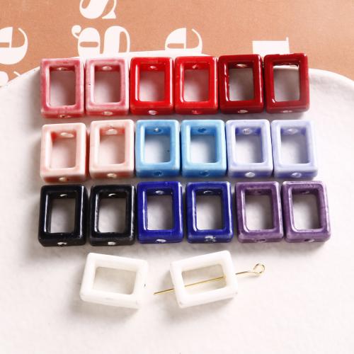 Porcelain Jewelry Beads Square DIY Sold By Bag