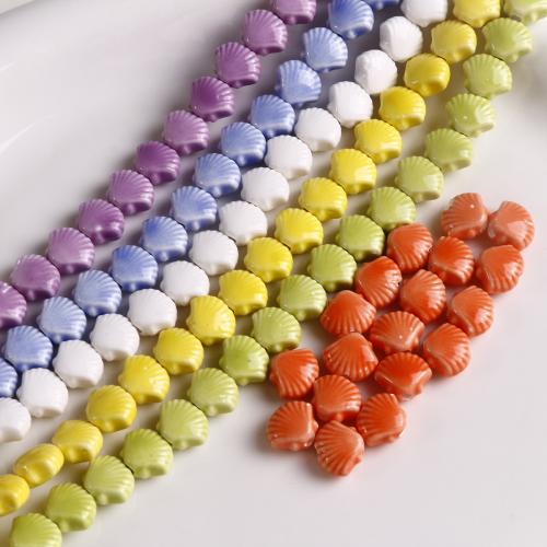 Porcelain Jewelry Beads, Shell, DIY, more colors for choice, 12x10mm, 100PCs/Bag, Sold By Bag